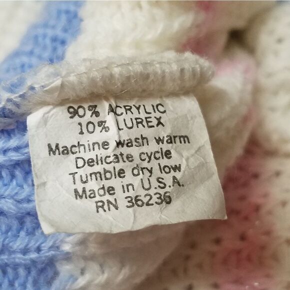 VINTAGE 70s Arielle Metallic Stripe Crop Sweater - Picture 11 of 11